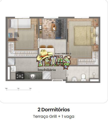 Apartamento, 2 quartos, 44 m² - Foto 1